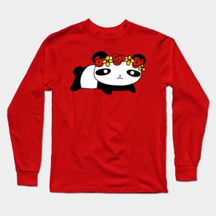 Flower Crown Panda Long Sleeve T-Shirt